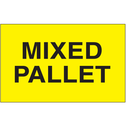 3 x 5" - "Mixed Pallet" (Fluorescent Yellow) Labels