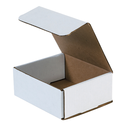 6 <span class='fraction'>3/16</span> x 5 <span class='fraction'>3/8</span> x 2 <span class='fraction'>1/2</span>" White Corrugated Mailers