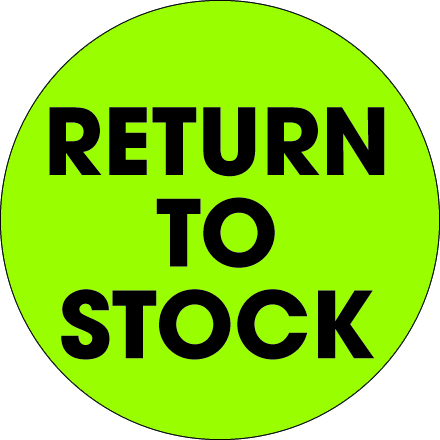 2" Circle - "Return To Stock" Fluorescent Green Labels