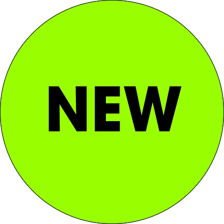 2" Circle - "New" Fluorescent Green Labels