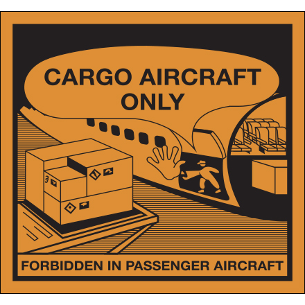 4 <span class='fraction'>3/8</span> x 4 <span class='fraction'>3/4</span>" - "Cargo Aircraft Only" Labels