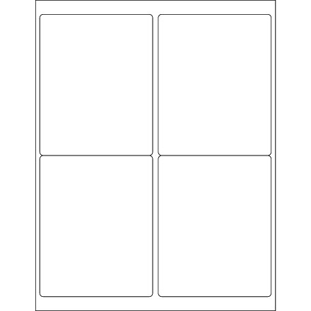 4 x 5" White Removable Rectangle Laser Labels