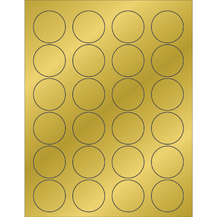 1 <span class='fraction'>5/8</span>" Gold Foil Circle Laser Labels