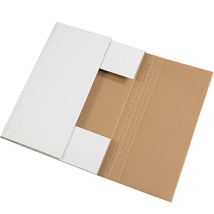 15 x 11 <span class='fraction'>1/8</span> x 2" White Easy-Fold Mailers
