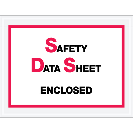 6 <span class='fraction'>1/2</span> x 5" "Safety Data Sheet Enclosed" SDS Envelopes