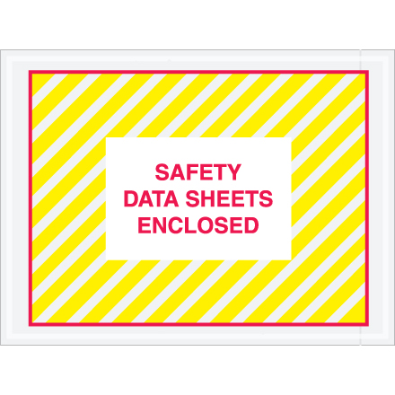 4 <span class='fraction'>1/2</span> x 6" "Safety Data Sheets Enclosed" SDS Envelopes