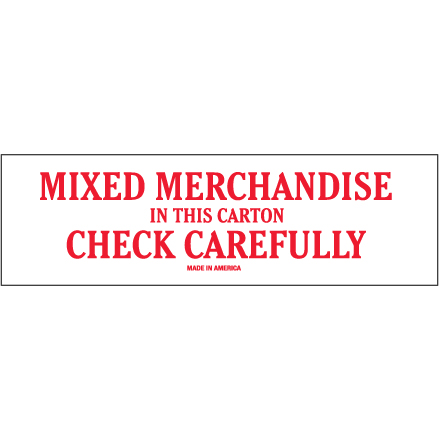 2 x 8" - "Mixed Merchandise" Labels
