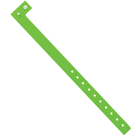 3/4" x 10" Day-Glo Green Plastic Wristbands