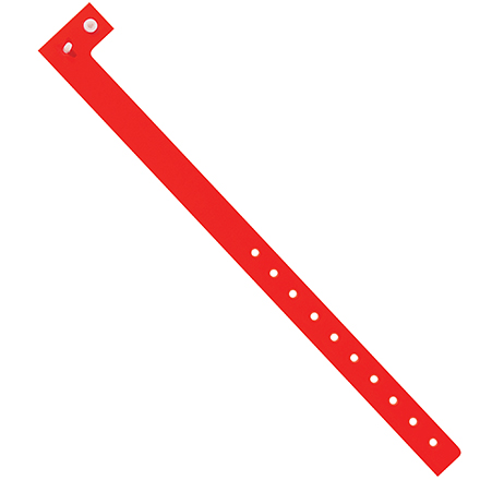 3/4" x 10" Day-Glo Red Plastic Wristbands
